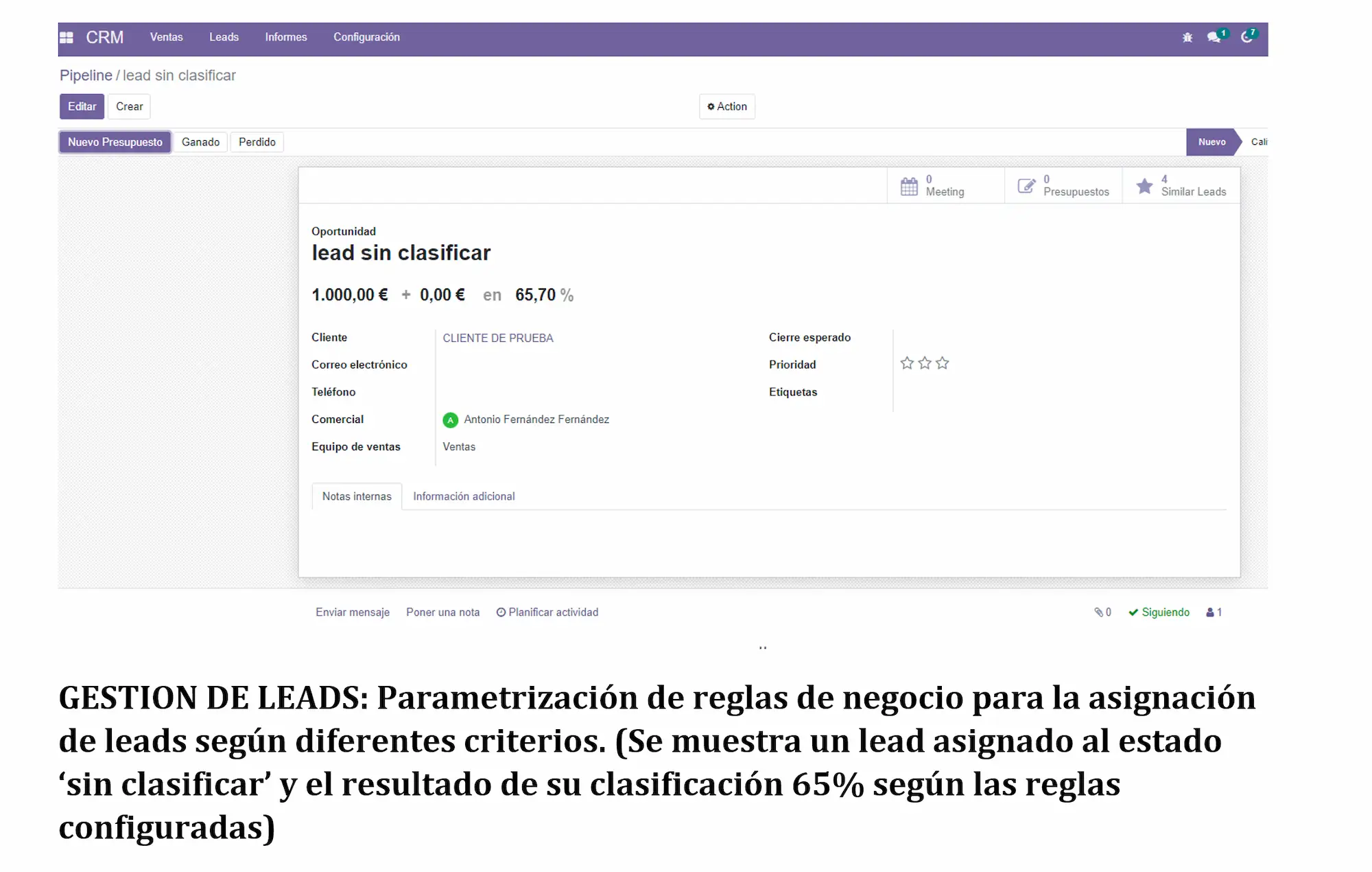 Gestión de clientes -parametrización reglas de negocio 